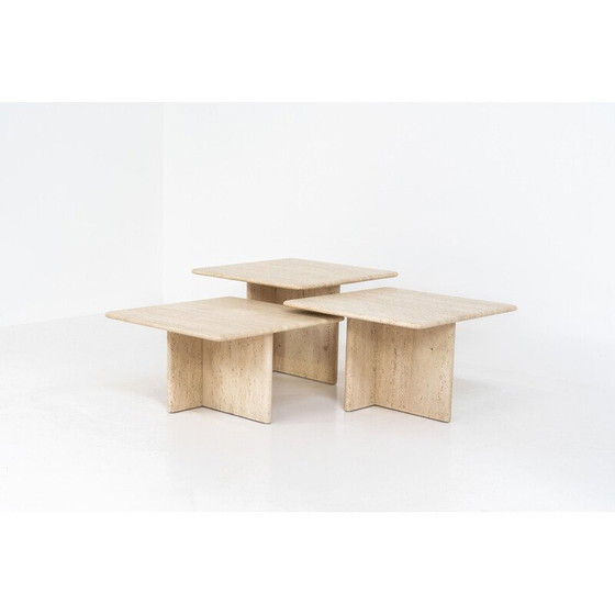 Image 1 of Italienische Vintage-Travertin-Nesting-Tische