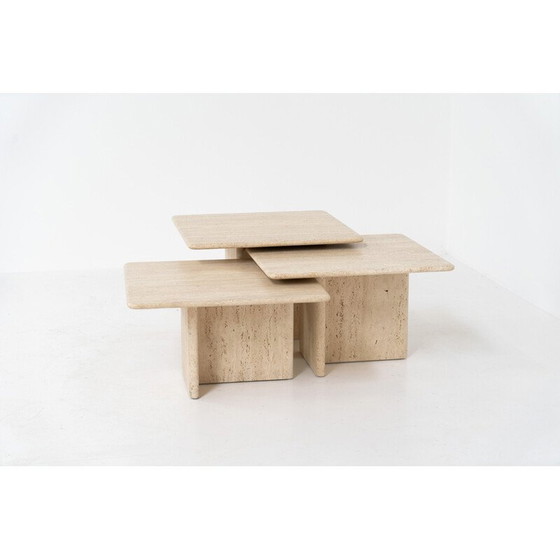 Image 1 of Italienische Vintage-Travertin-Nesting-Tische