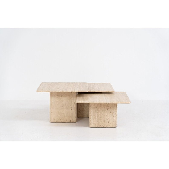 Image 1 of Italienische Vintage-Travertin-Nesting-Tische