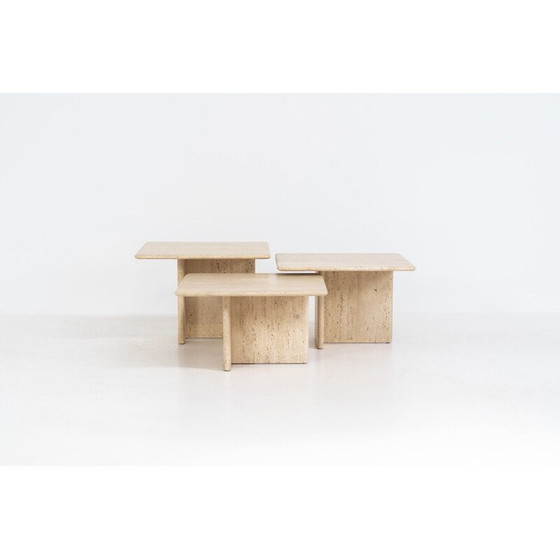 Image 1 of Italienische Vintage-Travertin-Nesting-Tische