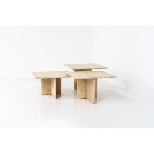 Italienische Vintage-Travertin-Nesting-Tische