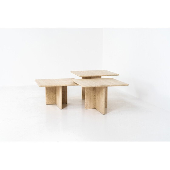 Image 1 of Italienische Vintage-Travertin-Nesting-Tische