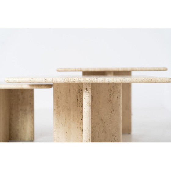 Image 1 of Italienische Vintage-Travertin-Nesting-Tische