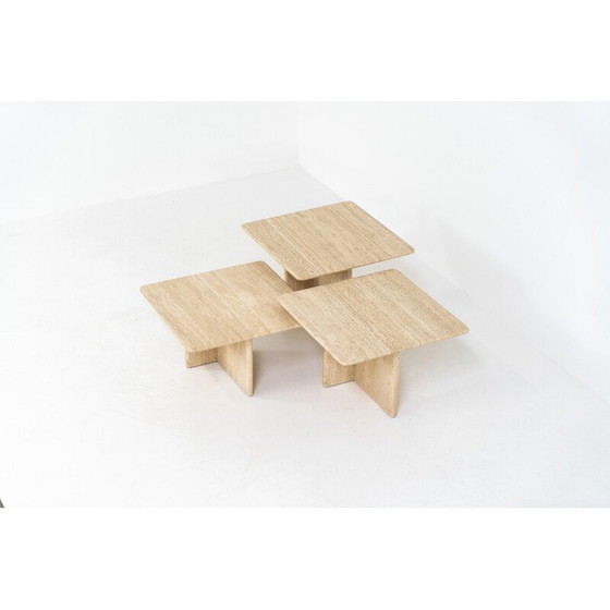 Image 1 of Italienische Vintage-Travertin-Nesting-Tische