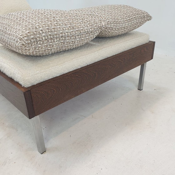 Image 1 of Vintage Wengé-Tagesbett mit Dedar-Kissen und Nackenrolle, Niederlande 1970er