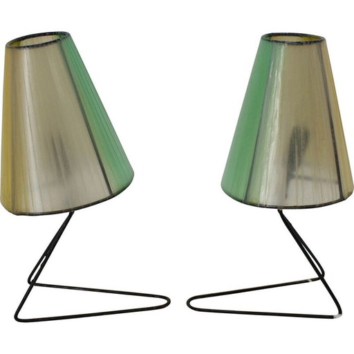 Satz von 2 Mid-Century Tisch- oder Nachttischlampen 1960