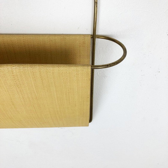 Image 1 of Vintage Messing Wandhalterung für Zeitschriften, Österreich, 1950