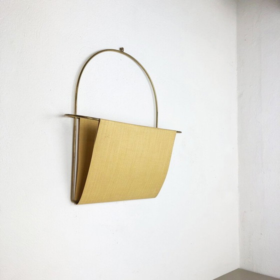 Image 1 of Vintage Messing Wandhalterung für Zeitschriften, Österreich, 1950