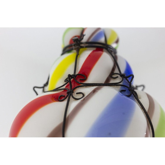 Image 1 of Vintage-Kronleuchter "sucre d'orge" aus polychromem Glas, 1950