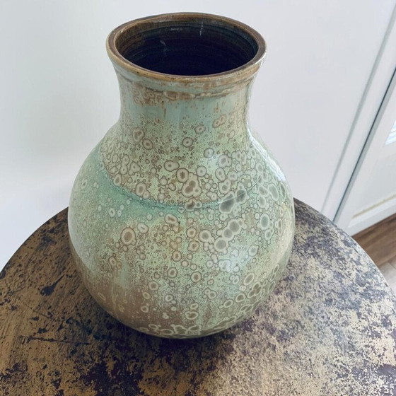 Image 1 of Emaillierte und kristallisierte Vintage-Kugelvase