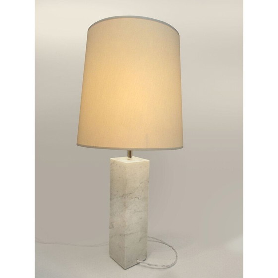 Image 1 of Vintage-Lampe aus Carrara-Marmor von Kovacs, USA 1970er Jahre