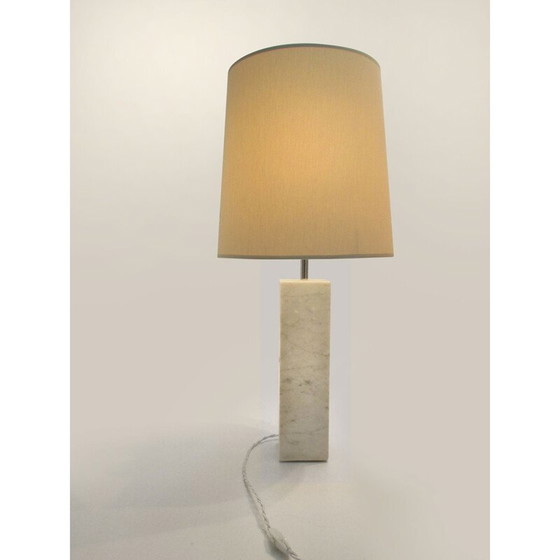 Image 1 of Vintage-Lampe aus Carrara-Marmor von Kovacs, USA 1970er Jahre
