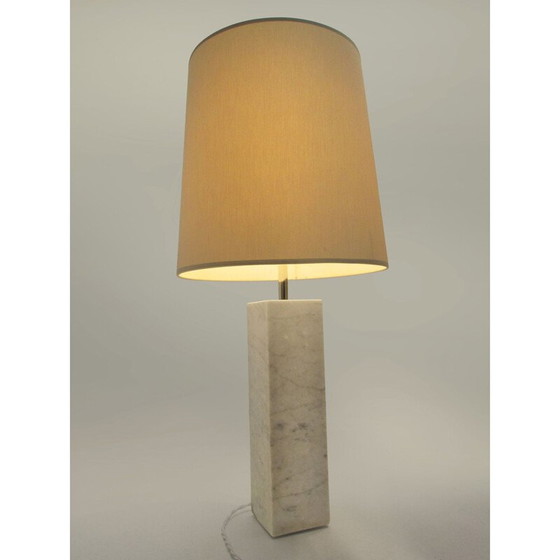 Image 1 of Vintage-Lampe aus Carrara-Marmor von Kovacs, USA 1970er Jahre