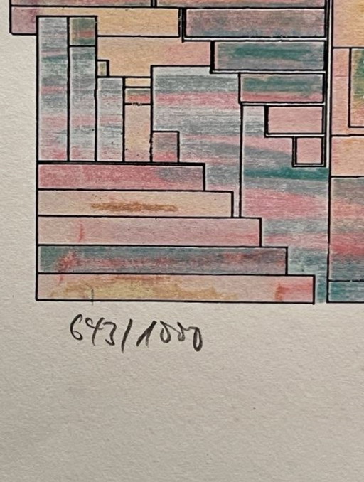 Eduardo Paolozzi, Wo die Wirklichkeit liegt, Siebdruck von 1982, handsigniert und nummeriert.