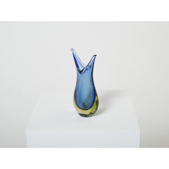 Image 1 of Paar alte Sommerso-Vasen aus Muranoglas, 1970