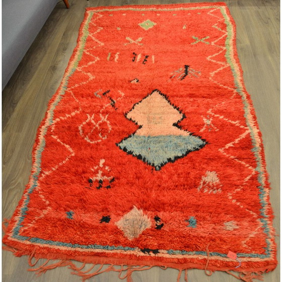 Image 1 of Orange-roter Teppich von Beni Ouarain, 1980