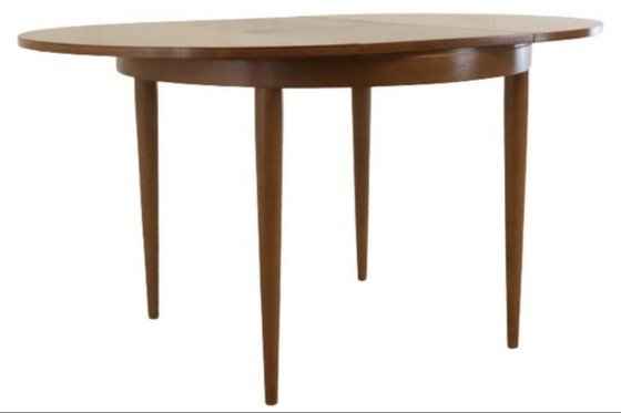 Image 1 of Vintage Klappbarer Runder Tisch 96 Cm Durchmesser