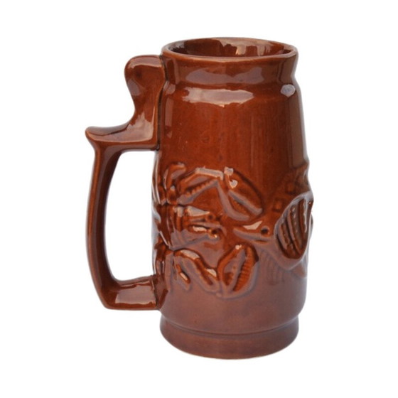 Image 1 of Vintage braun Spila Keramik Becher, Polen 1970