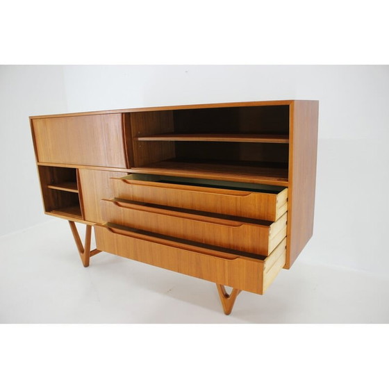 Image 1 of Vintage Highboard aus Teakholz von Kurt Ostervig, Dänemark 1960er Jahre