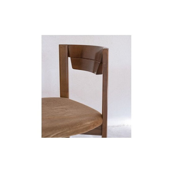 Image 1 of Satz von 4 Stühlen aus Nussbaum und Samt, 1960er Jahre