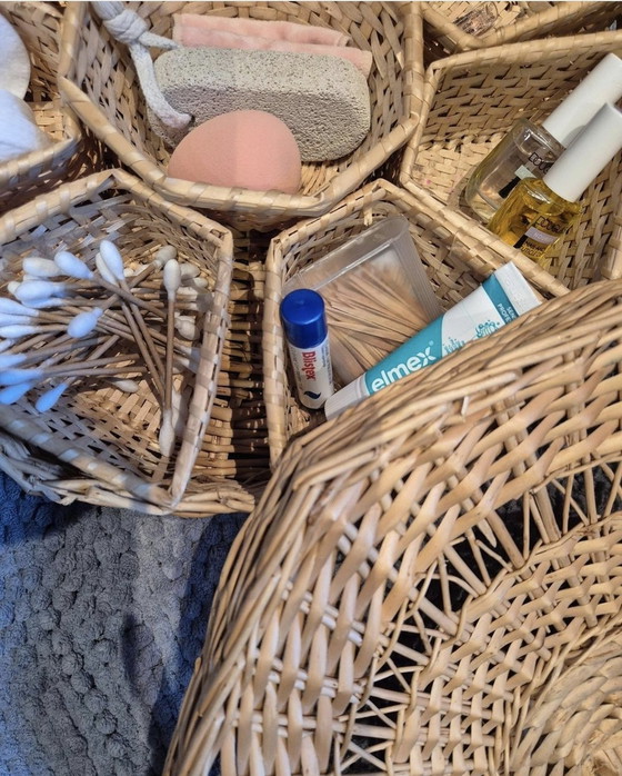 Image 1 of Vintage Rattan Organizer / Aperitif-Tablett