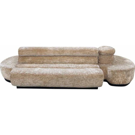 Vintage 3-sitziges modulares Sofa aus Polyurethan und Sperrholz, Italien 1970