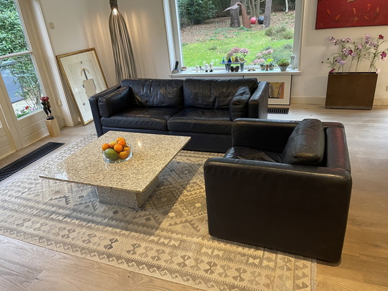 Image 1 of Perida Ledersofa, Sessel und Hardstone Couchtisch