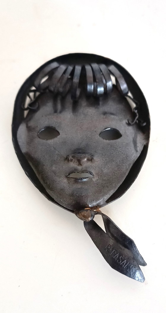 Image 1 of P Casals Wand Kopf Metall Kunst Fünfziger Jahre