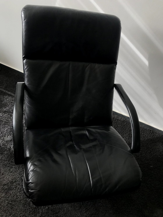 Image 1 of Geoffrey Harcourt für Artifort Modell F141 Drehsessel mit Fußhocker