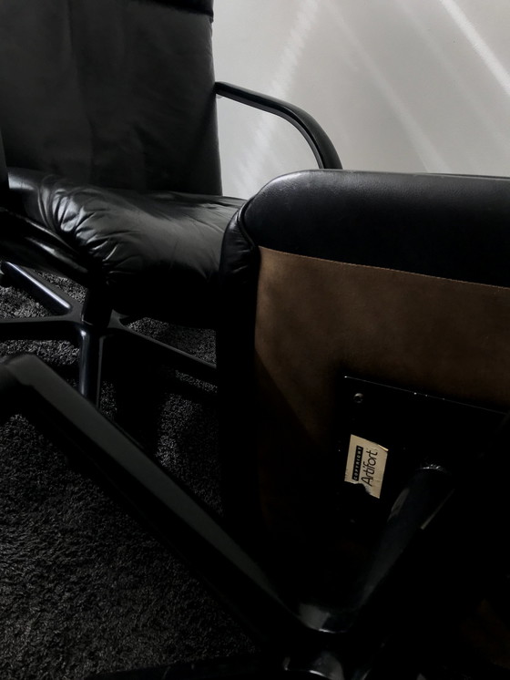 Image 1 of Geoffrey Harcourt für Artifort Modell F141 Drehsessel mit Fußhocker