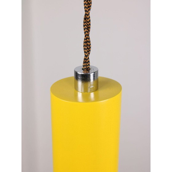 Image 1 of Gelbe Metall-Hängeleuchte im Vintage-Stil
