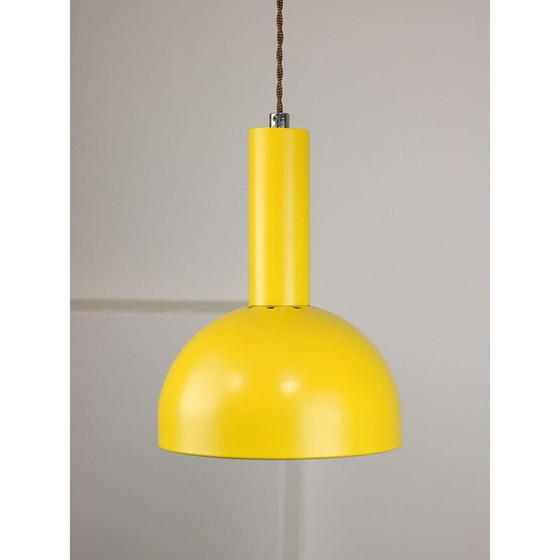 Image 1 of Gelbe Metall-Hängeleuchte im Vintage-Stil