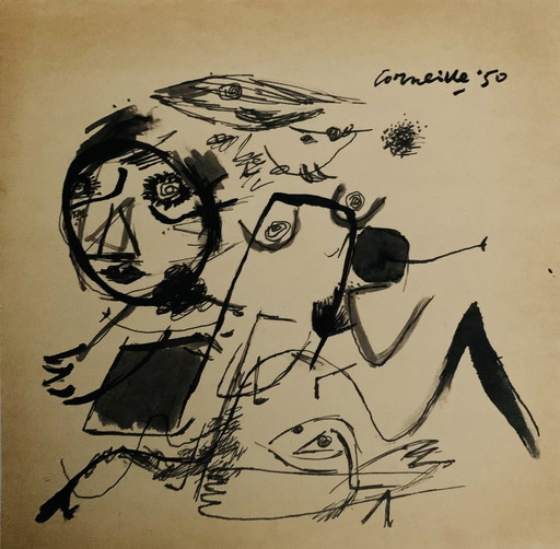 Guillaume Corneille, Femme Fauve: Ma Brune Lithographie. In der Platte signiert. Auf Pergamentpapier. In ausgezeichnetem Zustand