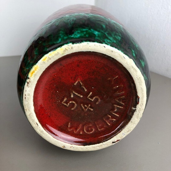 Image 1 of Vintage große Keramik Fett Lava mehrfarbig 517-45 Bodenvase von Scheurich, 1970