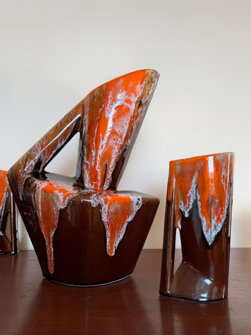 Modernistischer Orangeade-Service Vallauris