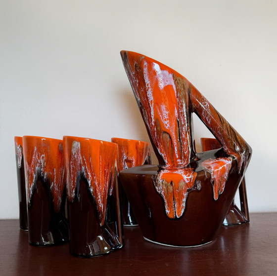 Image 1 of Modernistischer Orangeade-Service Vallauris