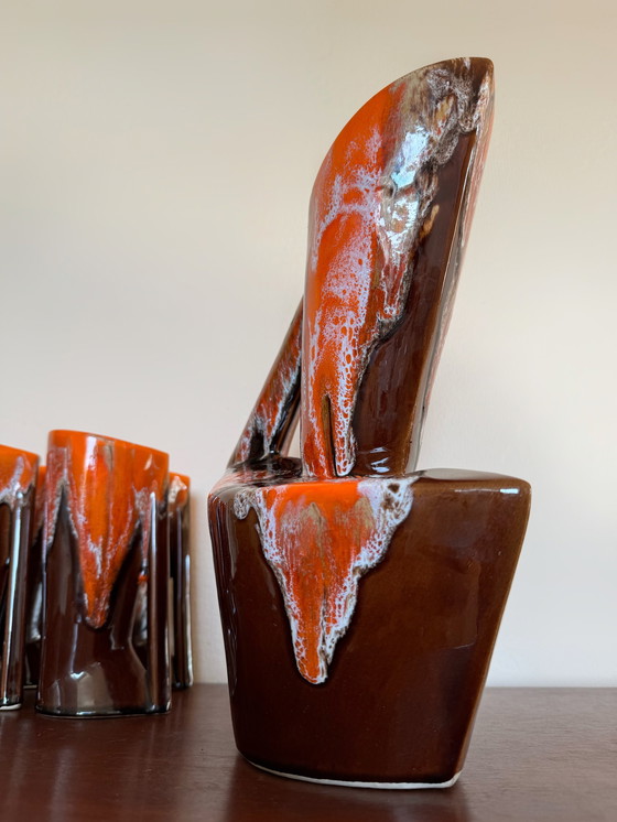 Image 1 of Modernistischer Orangeade-Service Vallauris