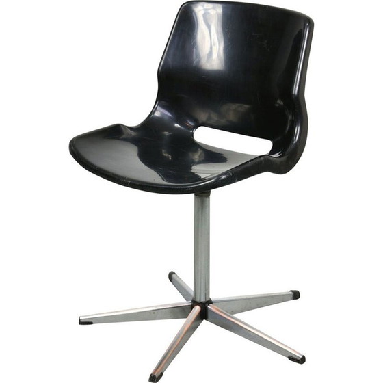 Image 1 of Vintage schwarzer Bürodrehsessel von Svante Schöblom für Overman Ab, Schweden 1970er