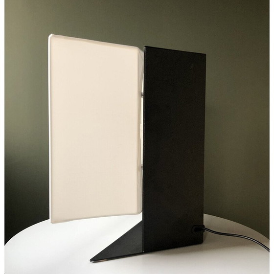 Image 1 of Vintage Accademia Tavolo Lampe aus weiß lackiertem Metall und weißem Stoff von Cini Boeri für Artemide, Italien 1978