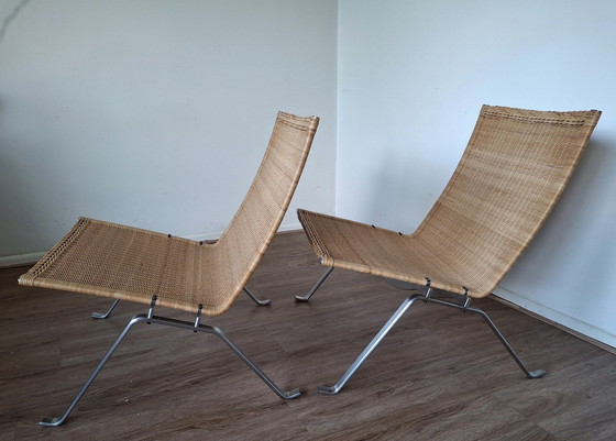 Image 1 of 2x Poul Kjærholm Pk22 Rattan Fritz Hansen