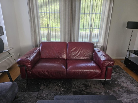 Image 1 of Burgunderfarbenes Natuzzi Sofa - 2-Sitzer