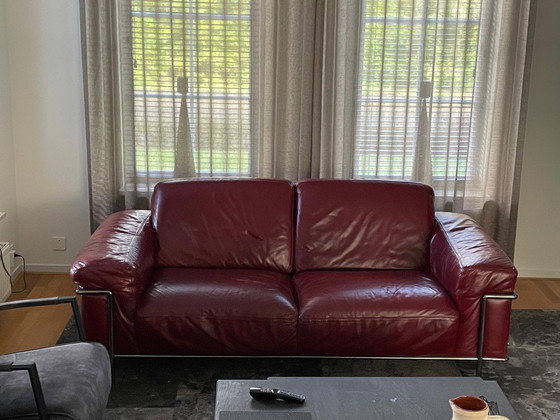 Image 1 of Burgunderfarbenes Natuzzi Sofa - 2-Sitzer