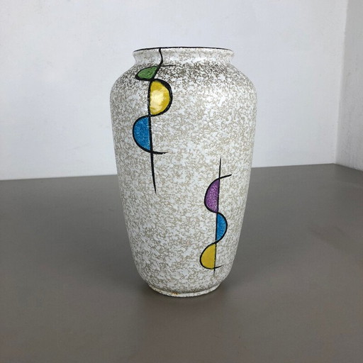Vintage Vase aus farbigem Lava Ton von Bay Ceramics, Deutschland 1950
