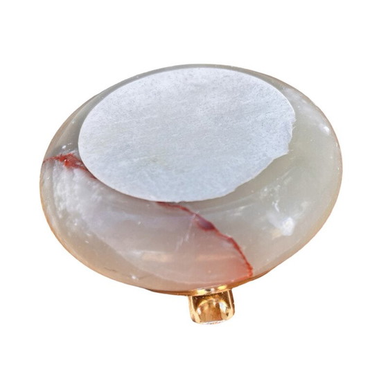 Image 1 of Aschenbecher aus Alabaster mit Messingbeschlägen, Italien 1970