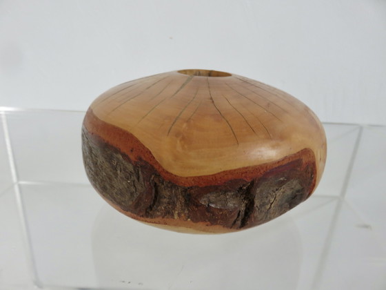 Image 1 of Imposanter Brutalistischer Teakholz-Kerzenhalter