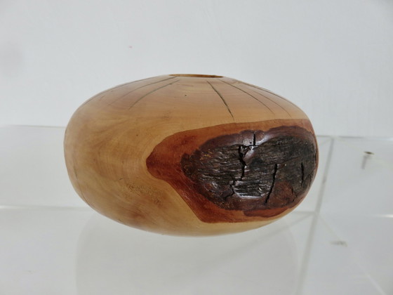 Image 1 of Imposanter Brutalistischer Teakholz-Kerzenhalter