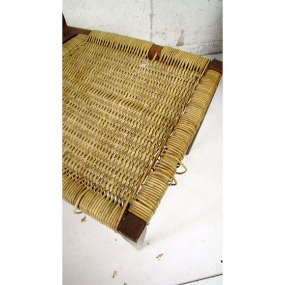 Image 1 of Satz von 2 Vintage-Esszimmerstühlen aus Holz und Geflecht, 1960er Jahre