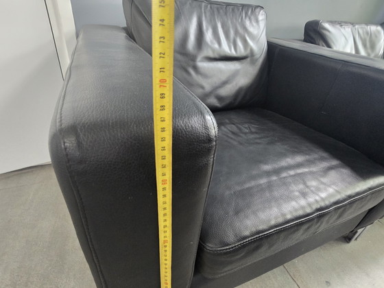 Image 1 of Schwarzer Leder Sessel 4 Stück