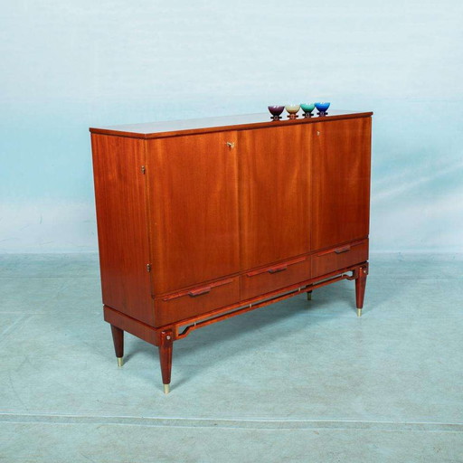 Skandinavisches Design Sideboard 50er Jahre Teakholz Japandi Schrank