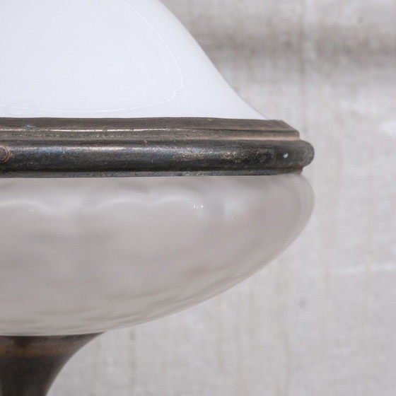 Image 1 of Hängeleuchte aus opakem und opalem Glas, Frankreich 1920